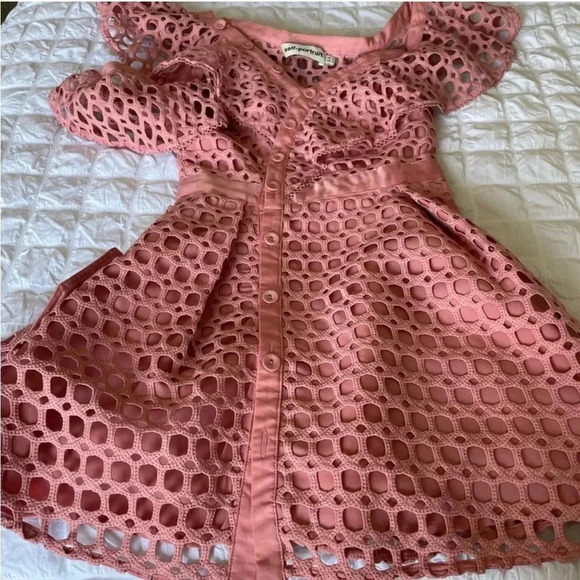 Self portrait asymmetric pink frill flutter ruffle mini dress - Picture 9 of 16